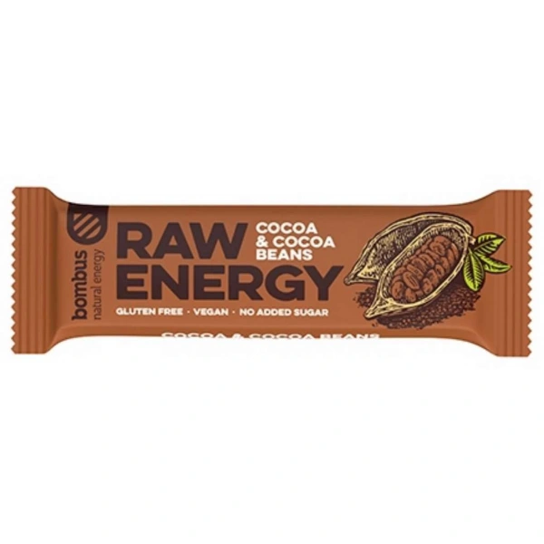 BOMBUS Baton RAW ENERGY z ziarnami kakaowca BEZGL. 50 g