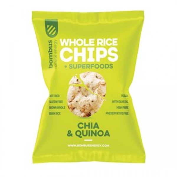 BOMBUS Chipsy ryżowe pełnoziarniste z chia i quinoa BEZGL. 60 g