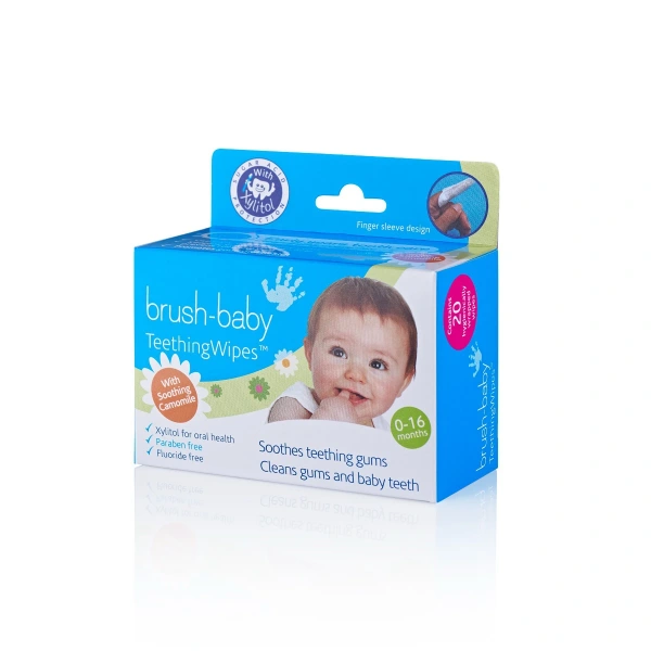 BRUSH-BABY Teething Wipes Chusteczki do dziąseł i zębów (0-16 mc) 20 sztuk