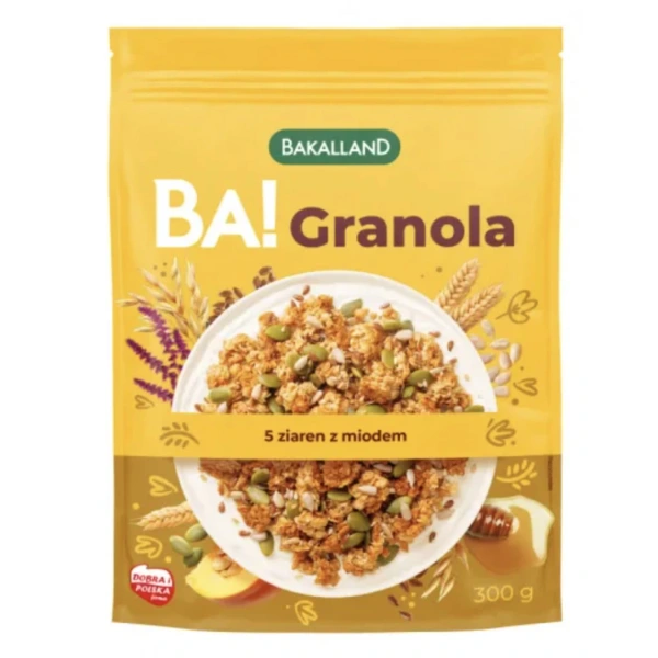 Bakalland BA! Granola 5 ziaren z miodem 300 g