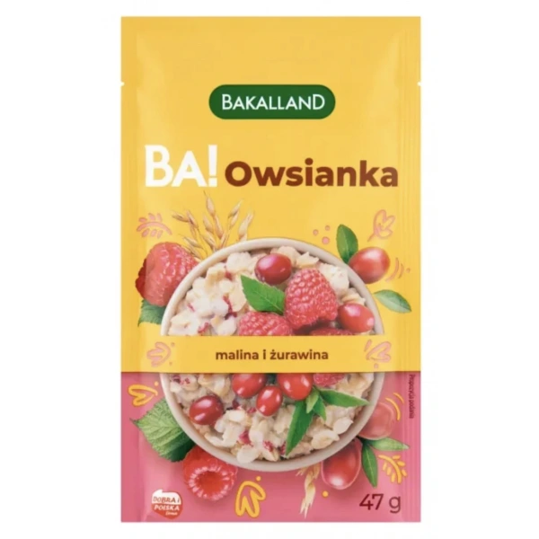 Bakalland Ba! Owsianka z maliną i żurawiną 47 g