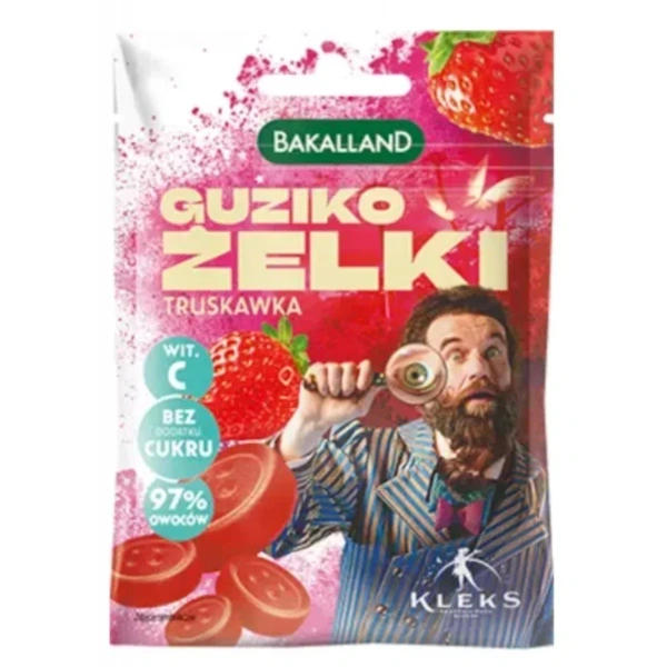 Bakalland Kleks Guziko żelki truskawkowe 34 g