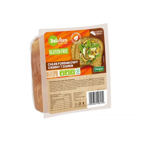 Balviten chleb foremkowy ciemny 7 ziaren bezglutenowy 250 g