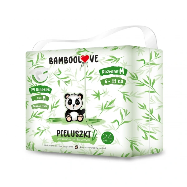 Bamboolove pieluchy z włóknem bambusowym rozmiar m 6  11 kg (24 szt.)