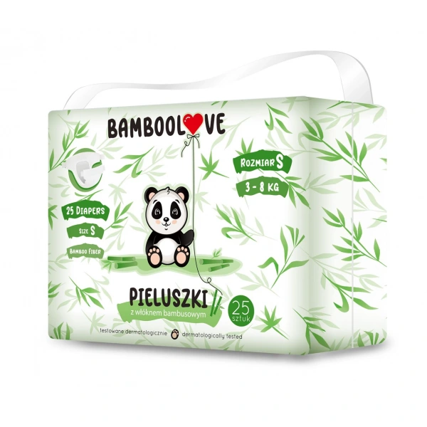 Bamboolove pieluchy z włóknem bambusowym rozmiar s 3  8 kg (25 szt.)