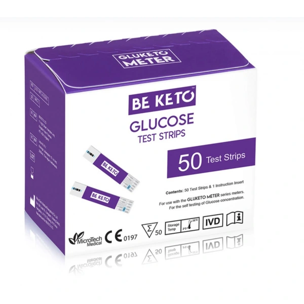 BeKeto GluKeto Meter testy paskowe glukoza 50 sztuk