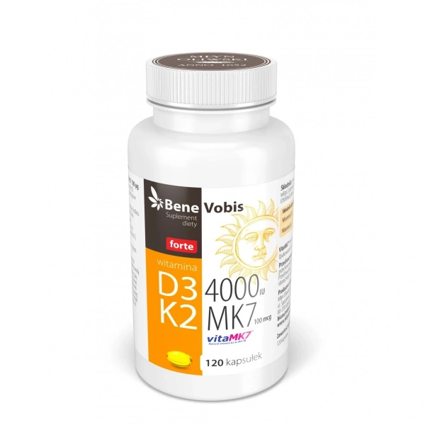 Bene Vobis Witamina D3 FORTE 4000IU + K2 MK7 100 µg 120 kaps