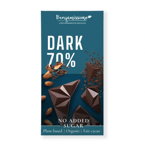 Benjamissimo czekolada gorzka 70 % bez dodatku cukrów bezglutenowa bio 60 g