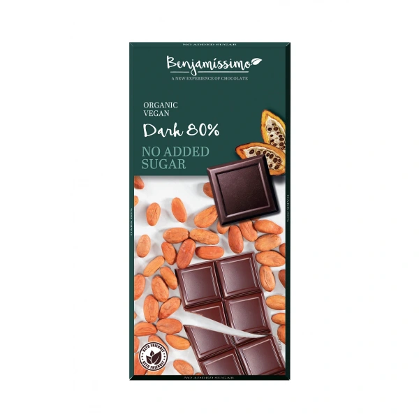 Benjamissimo czekolada gorzka 80 % bez dodatku cukrów bezglutenowa bio 70 g
