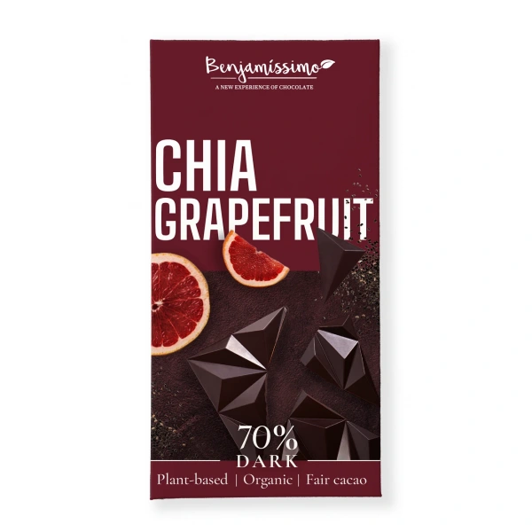 Benjamissimo czekolada gorzka chia   grejpfrut bezglutenowa bio 60 g
