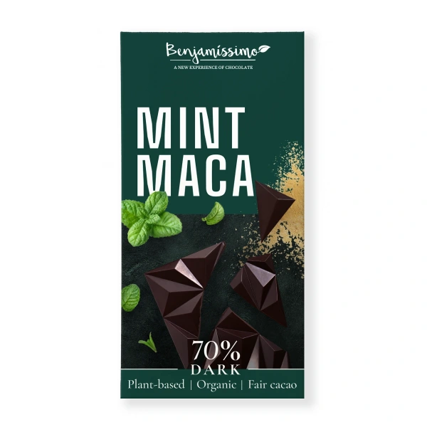 Benjamissimo czekolada gorzka maca  mięta bezglutenowa bio 60 g