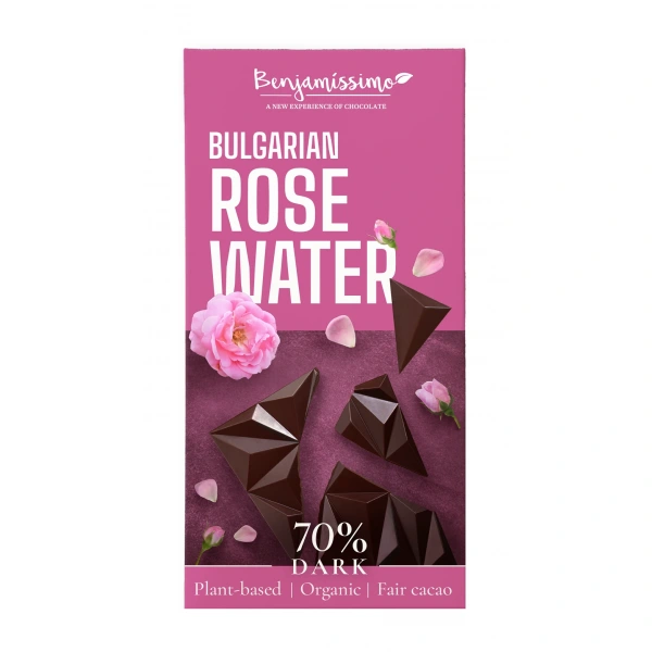 Benjamissimo czekolada gorzka z wodą różaną bezglutenowa bio 60 g