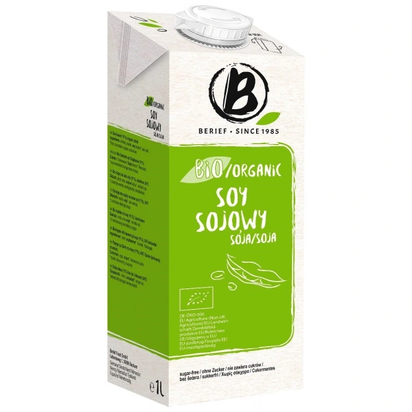 Berief napój sojowy naturalny bez cukru bezglutenowy bio 1 l