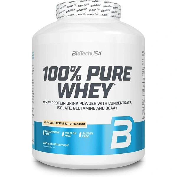 BioTech USA 100% Pure Whey 2270g o smaku masła orzechowego z czekoladą