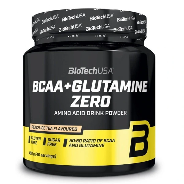 BioTech USA BCAA + Glutamine Zero 480 g o smaku cytrynowym