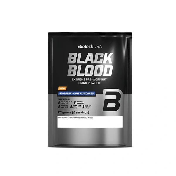 BioTech USA Black Blood NOX+20 g o smaku jagoda - limonka
