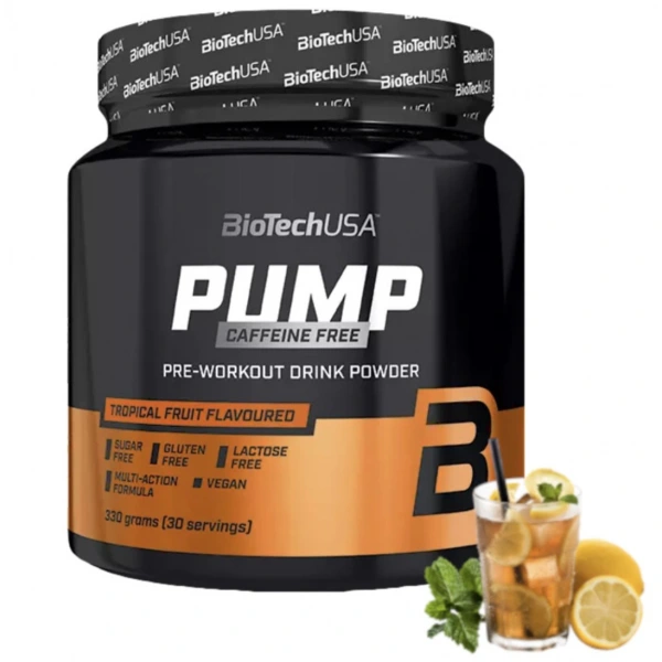 BioTech USA Pump Caffeine Free 330g o smaku ice tea lemon