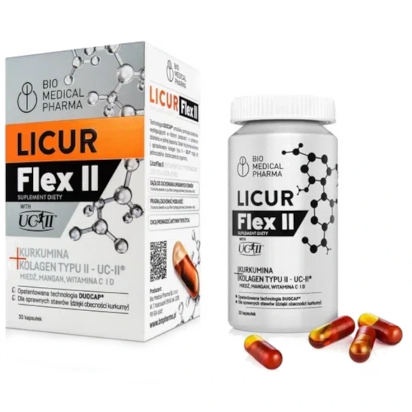 Bio Medical Pharma LICUR Flex II kurkumina kolagen UC-II 30 kapsułek
