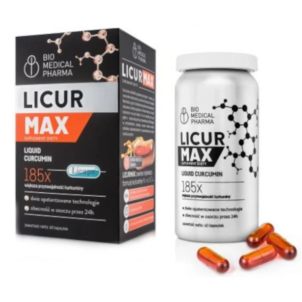 Bio Medical Pharma Licur MAX płynna kurkuma 60 kapsułek Licaps