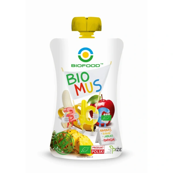 Bio food mus ananasowo  bananowo  jabłkowy bezglutenowy bio 120 g