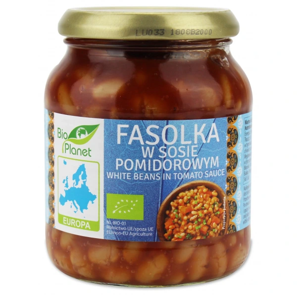 Bio planet fasolka w sosie pomidorowym bio 360 g
