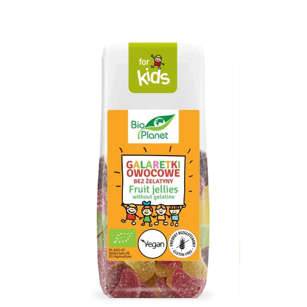 Bio planet galaretki owocowe bez żelatyny bezglutenowe bio 100 g