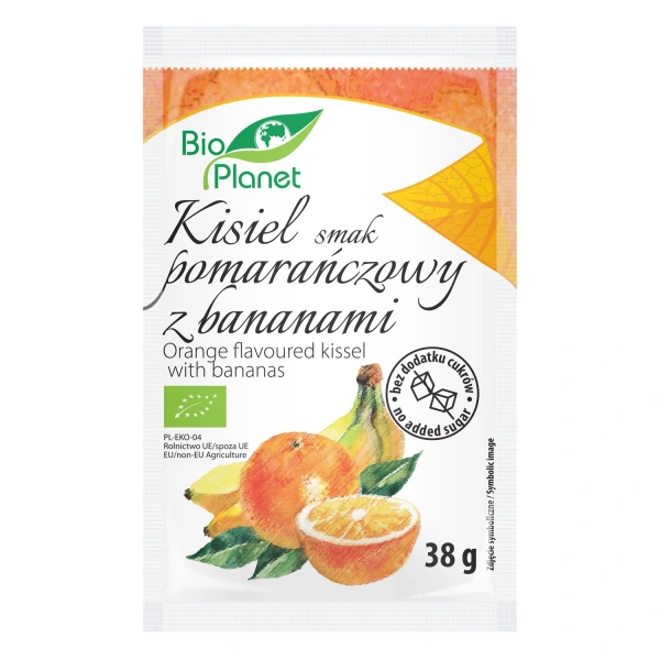 Bio planet kisiel o smaku pomarańczowym z bananami bio 38 g