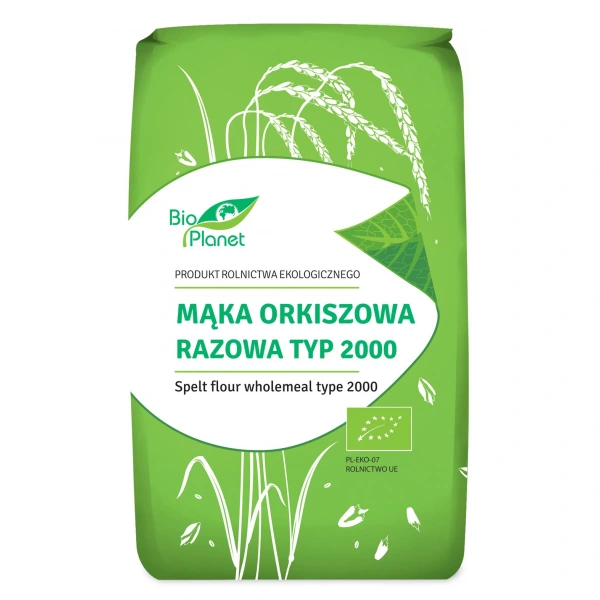 Bio planet mąka orkiszowa razowa typ 2000 bio 500 g