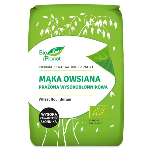 Bio planet mąka owsiana prażona wysokobłonnikowa bio 800 g