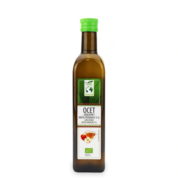 Bio planet ocet jabłkowy 5 % niefiltrowany bio 500 ml