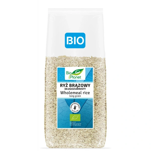 Bio planet ryż brązowy długoziarnisty bezglutenowy bio 1 kg