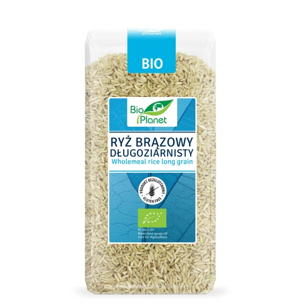 Bio planet ryż brązowy długoziarnisty bezglutenowy bio 500 g