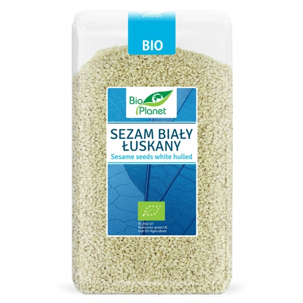 Bio planet sezam biały łuskany bio 1 kg