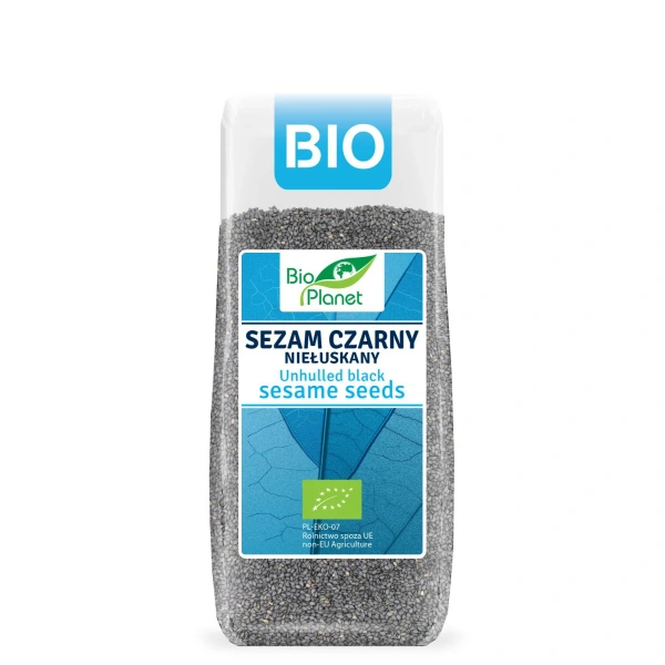 Bio planet sezam czarny niełuskany bio 200 g