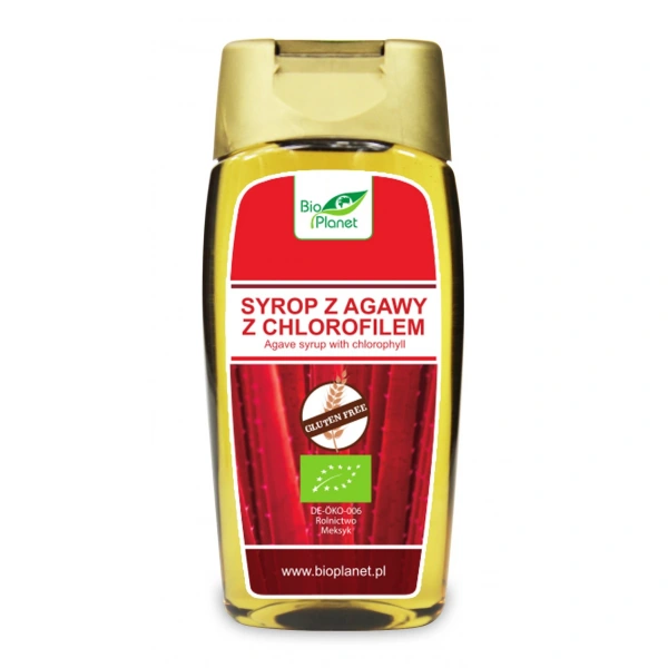 Bio planet syrop z agawy z chlorofilem bezglutenowy bio 350 g (250 ml)