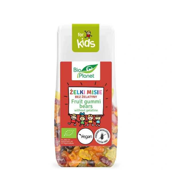 Bio planet żelki misie bez żelatyny bezglutenowe bio 100 g