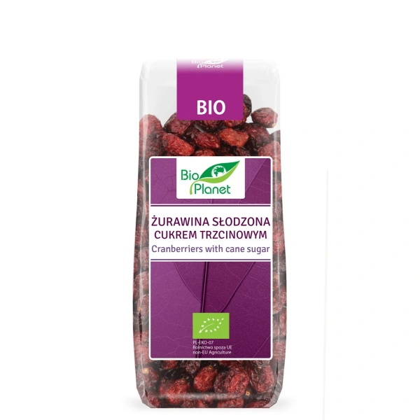 Bio planet żurawina słodzona cukrem trzcinowym bio 100 g