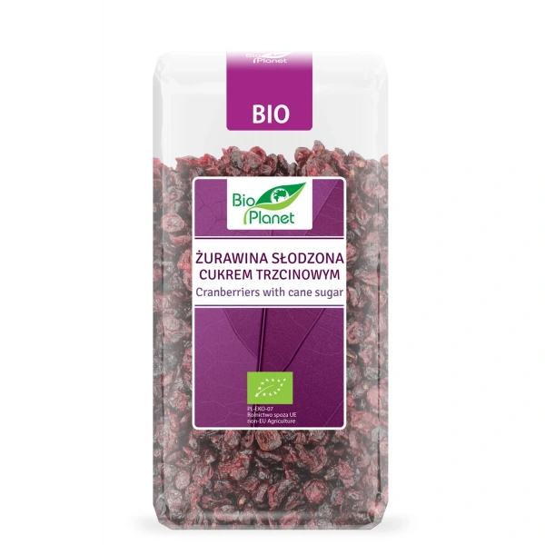 Bio planet żurawina słodzona cukrem trzcinowym bio 400 g