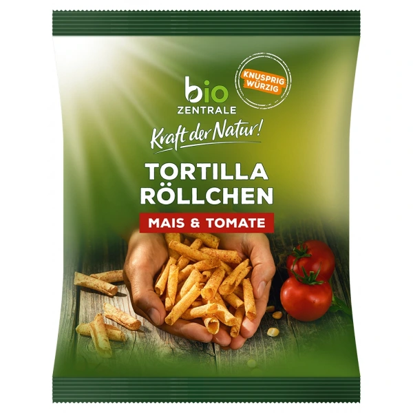 Bio zentrale chipsy tortilla rurka pomidorowe bezglutenowe bio 125 g