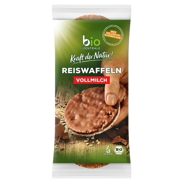 Bio zentrale wafle ryżowe z mleczną czekoladą bezglutenowe bio 100 g