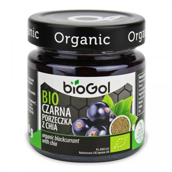 Biogol mus czarna porzeczka z chia bio 200 g