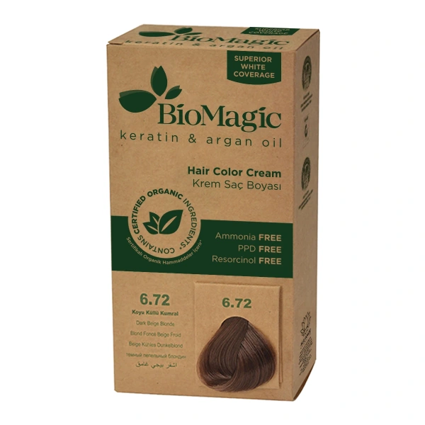 Biomagic farba do włosów ciemny beżowy blond (6.72) 250 g