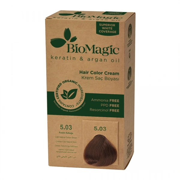 Biomagic farba do włosów jasny złoty brąz (5.03) 250 g