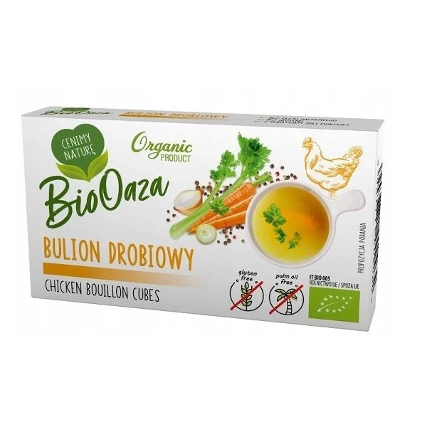 Biooaza Bulion Kostki Drobiowe Bez Dodatku Cukrów Bezglutenowe BIO 66 g