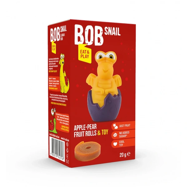 Bob snail przekąska eat & play jabłko  gruszka z zabawką bezglutenowa 20 g