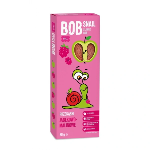 Bob snail przekąska roll jabłko  malina bez dodatku cukrów bezglutenowa 30 g