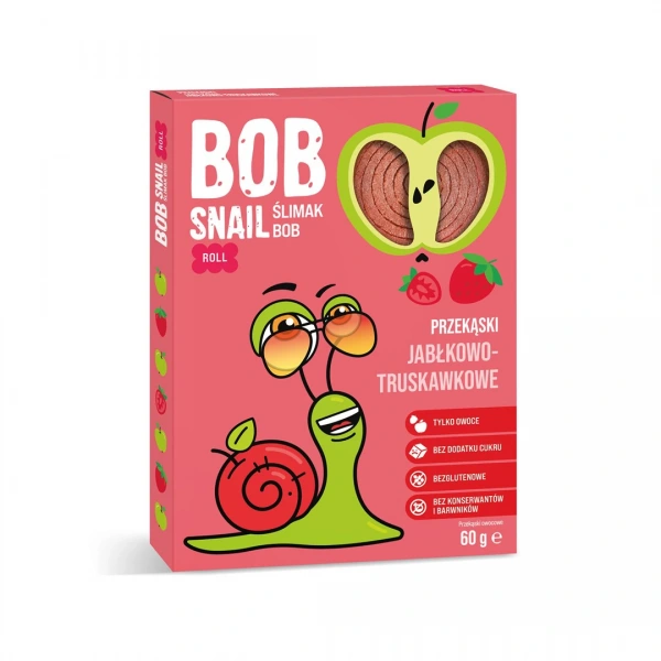 Bob snail przekąska roll jabłko  truskawka bez dodatku cukrów bezglutenowa 60 g