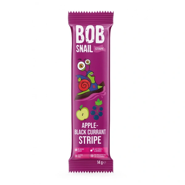 Bob snail przekąska stripe jabłko  czarna porzeczka bez dodatku cukrów bezglutenowa 14 g