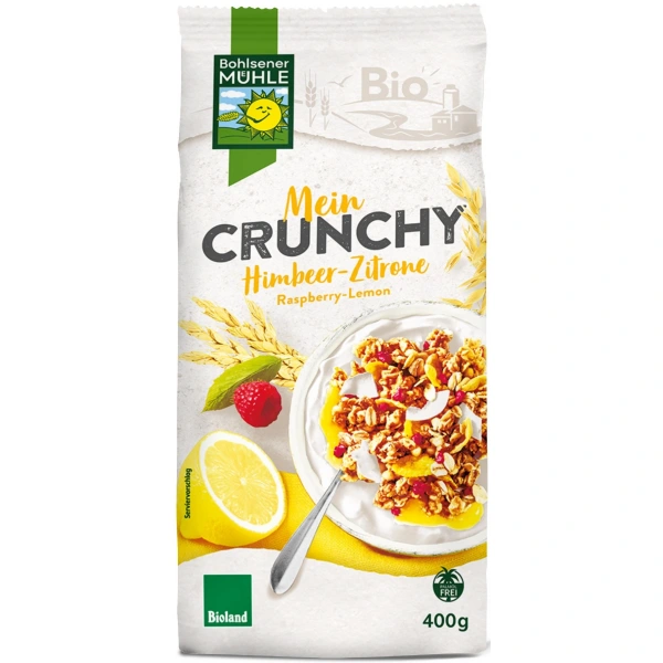 Bohlsener muehle crunchy jogurtowo  cytrynowe z malinami bio 400 g