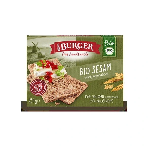 Burger pieczywo chrupkie błonnikowe żytnie razowe z sezamem bio 250 g